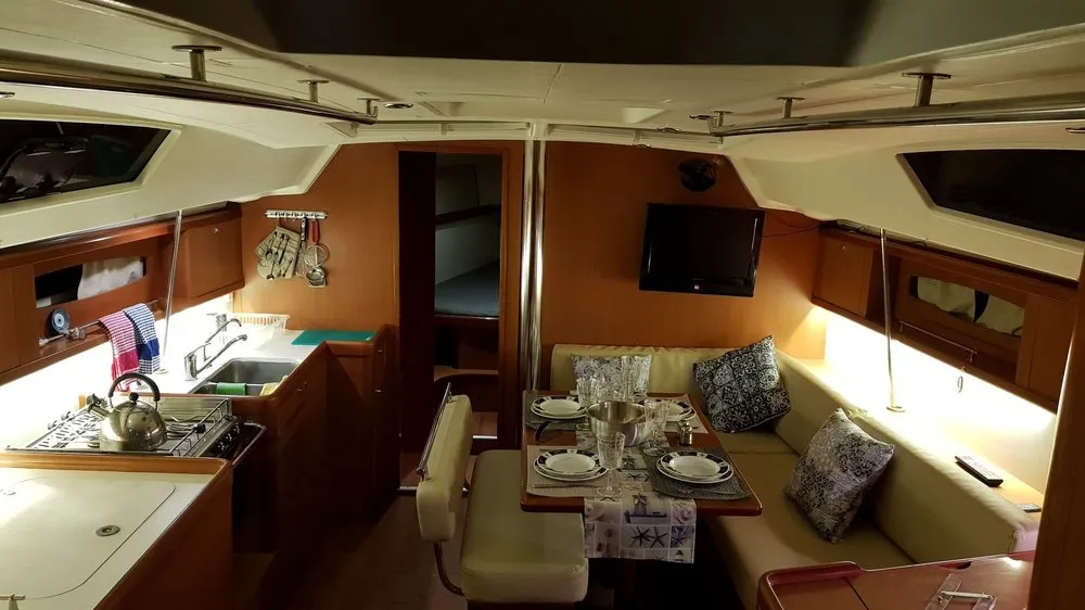 Salon of Sifnos 46.1, a Beneteau Oceanis 46 sailboat at Athens, Greece