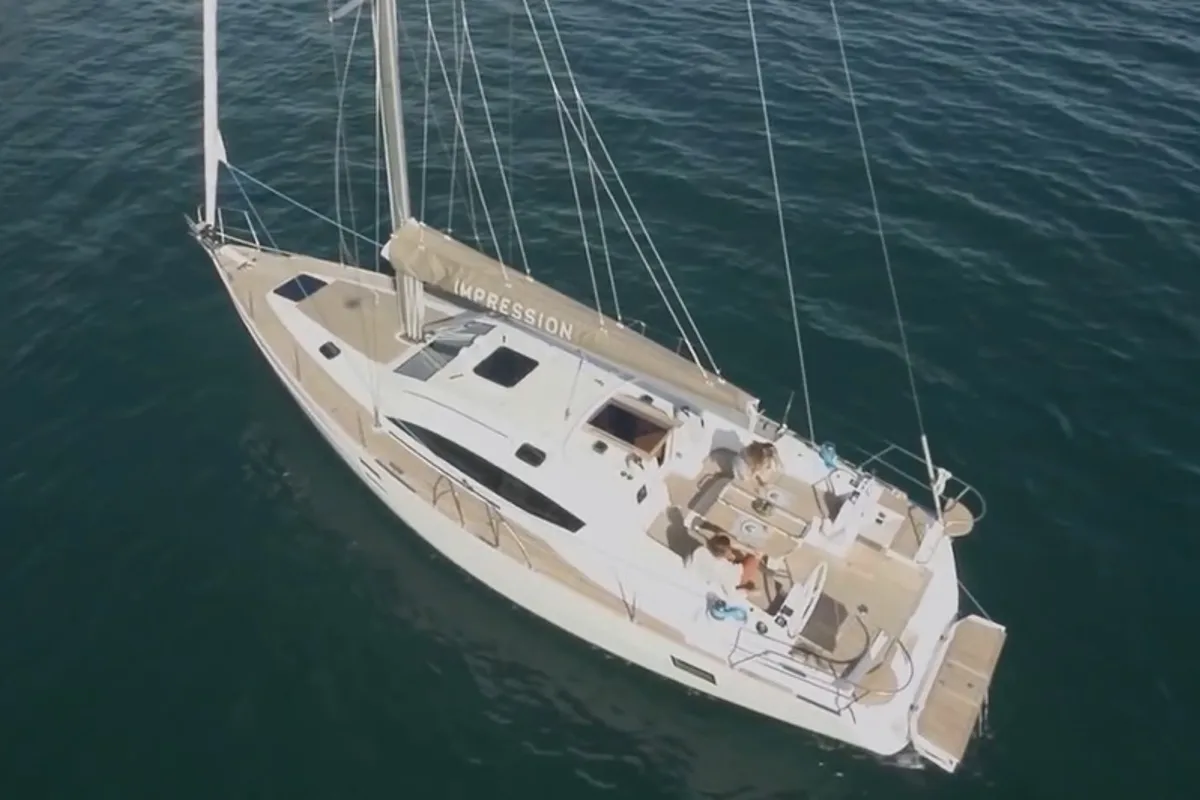 Exterior view of Six Friends, a Elan Impression 45 sailboat at Grad Pula, Croatia