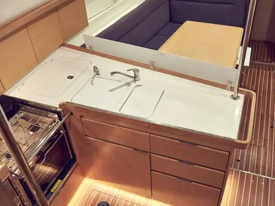 Galley of Six Friends, a Elan Impression 45 sailboat at Grad Pula, Croatia