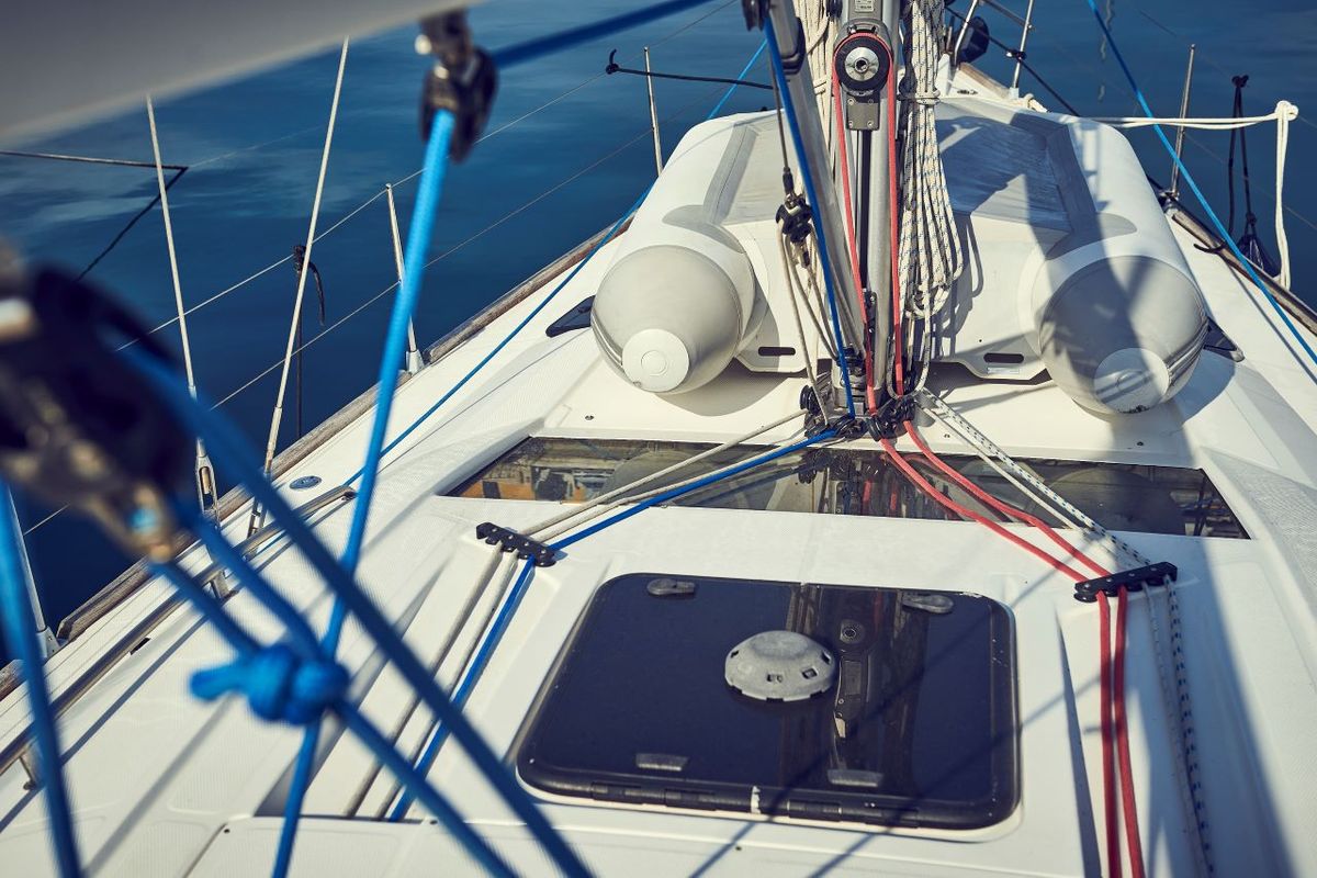 Deck of Six Friends, a Elan Impression 45 sailboat at Grad Pula, Croatia