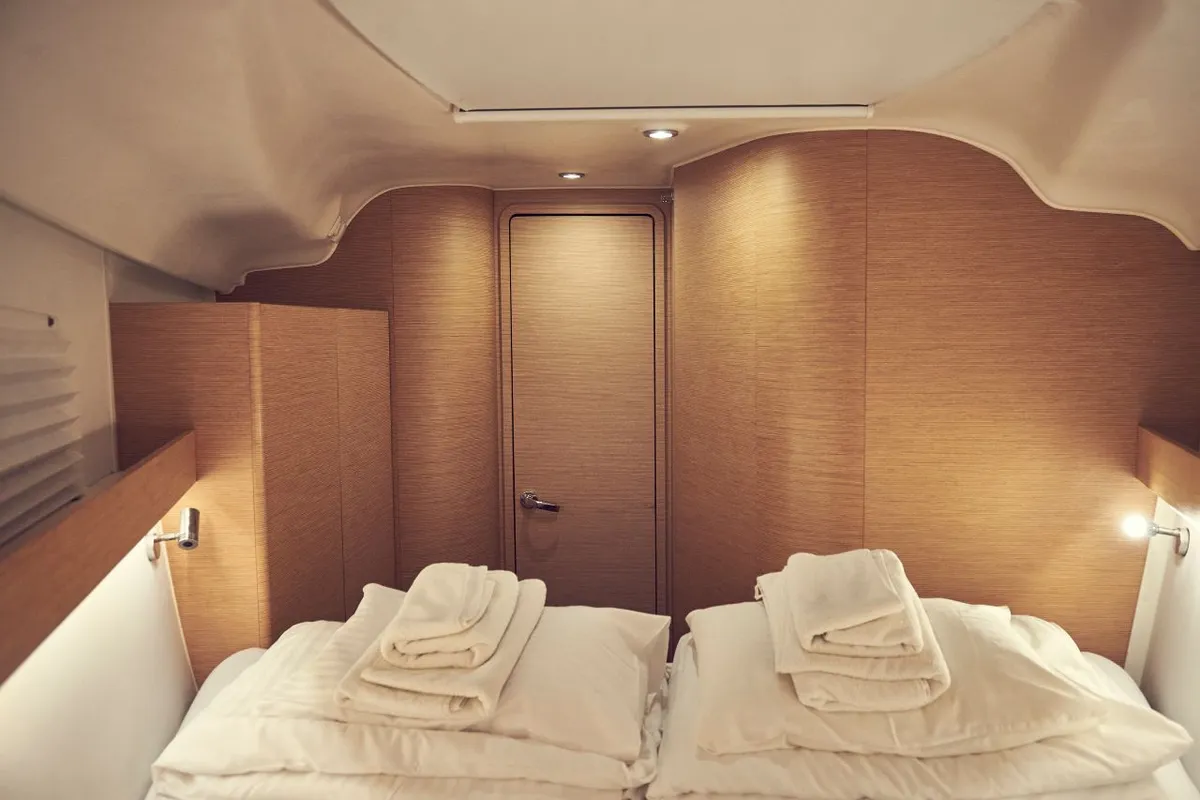 Cabin on Six Friends, a Elan Impression 45 sailboat at Grad Pula, Croatia