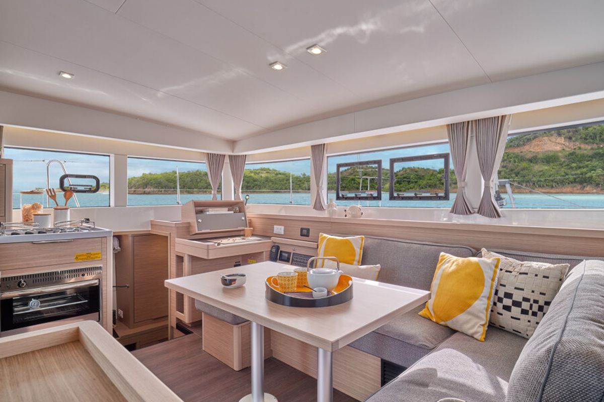 Salon of LINDA, a Lagoon 40 catamaran at Split, Croatia