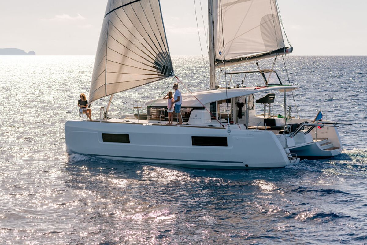 Exterior view of LINDA, a Lagoon 40 catamaran at Split, Croatia