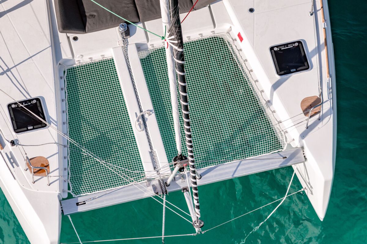 Deck of LINDA, a Lagoon 40 catamaran at Split, Croatia