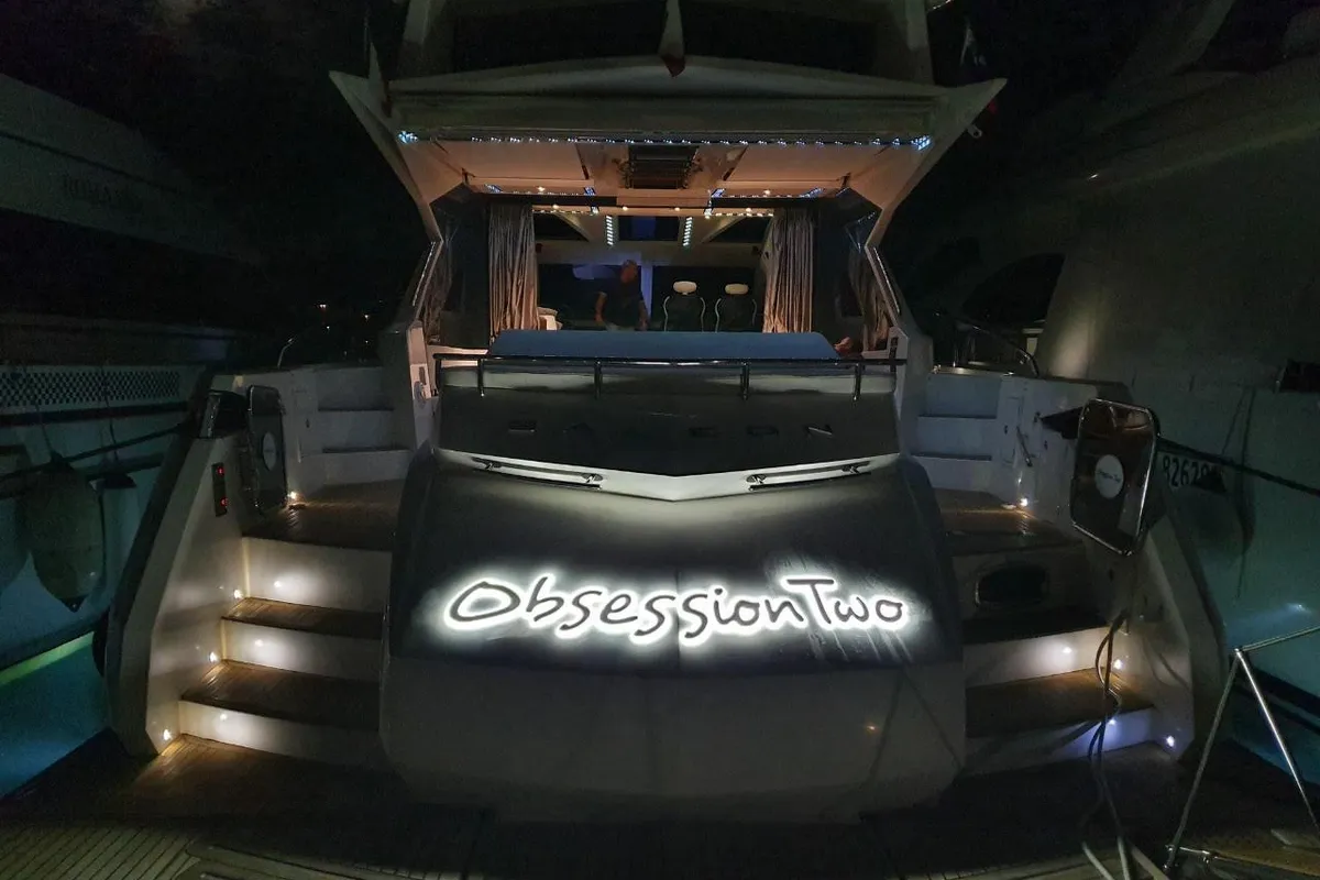 Obsession two, a Galeon Galeon 700 yacht at Novi Vinodolski, Croatia