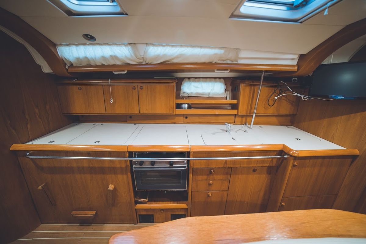 Galley of Anax, a Jeanneau Sun Odyssey 49i sailboat at Volos Municipality, Greece
