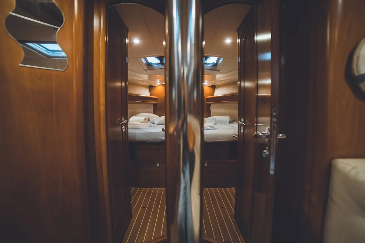 Cabin on Anax, a Jeanneau Sun Odyssey 49i sailboat at Volos Municipality, Greece