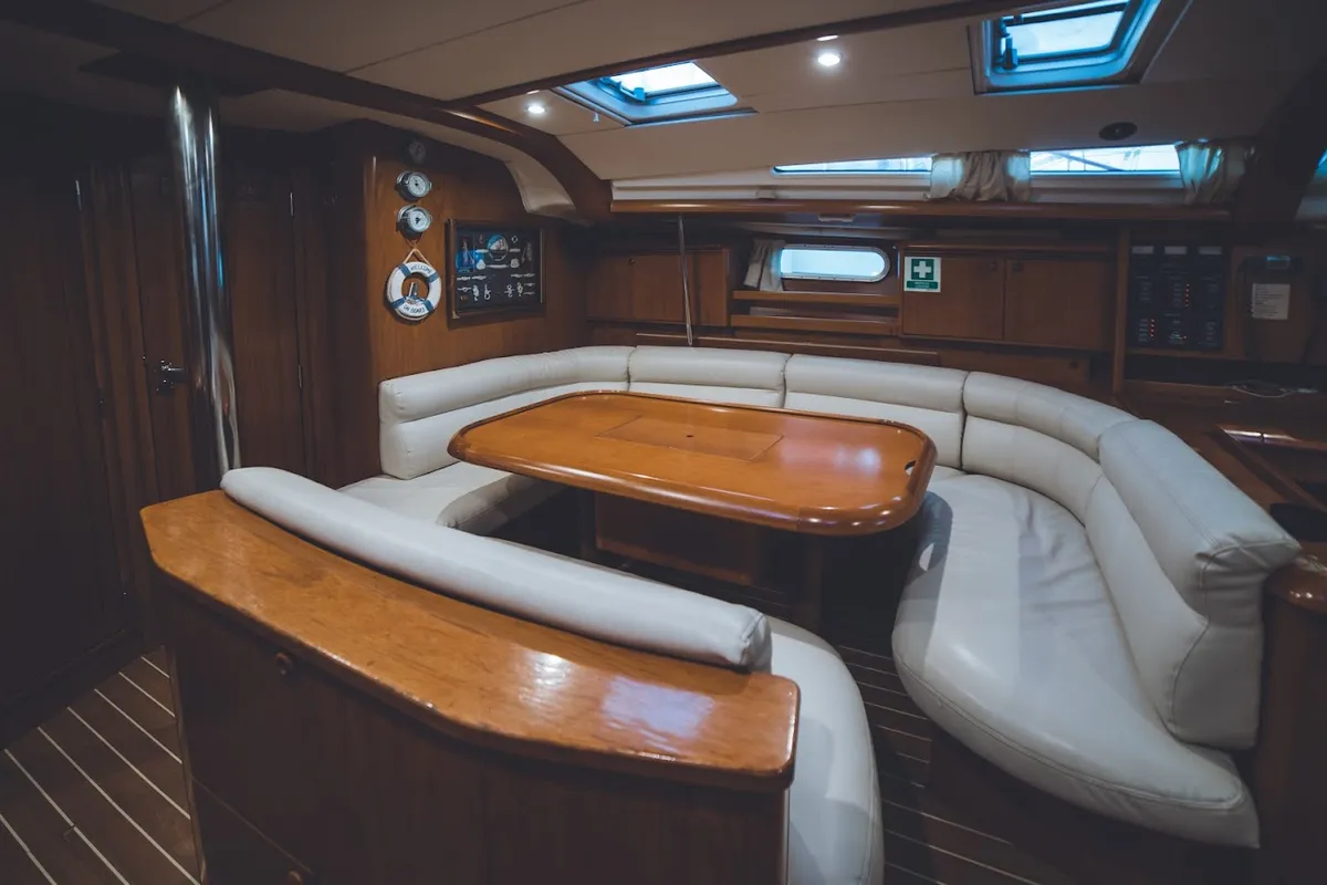 Salon of Anax, a Jeanneau Sun Odyssey 49i sailboat at Volos Municipality, Greece
