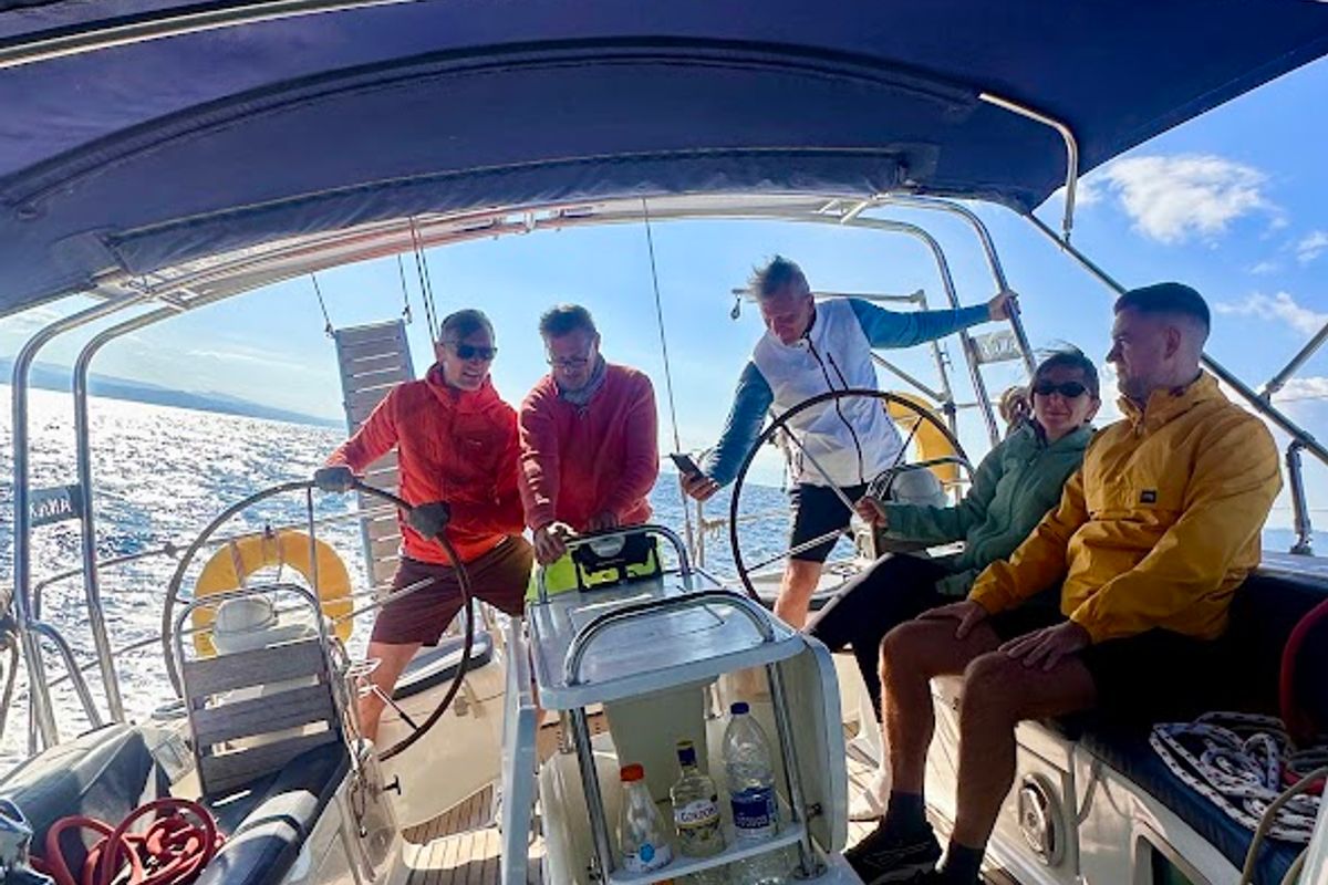 Cockpit of Anax, a Jeanneau Sun Odyssey 49i sailboat at Volos Municipality, Greece