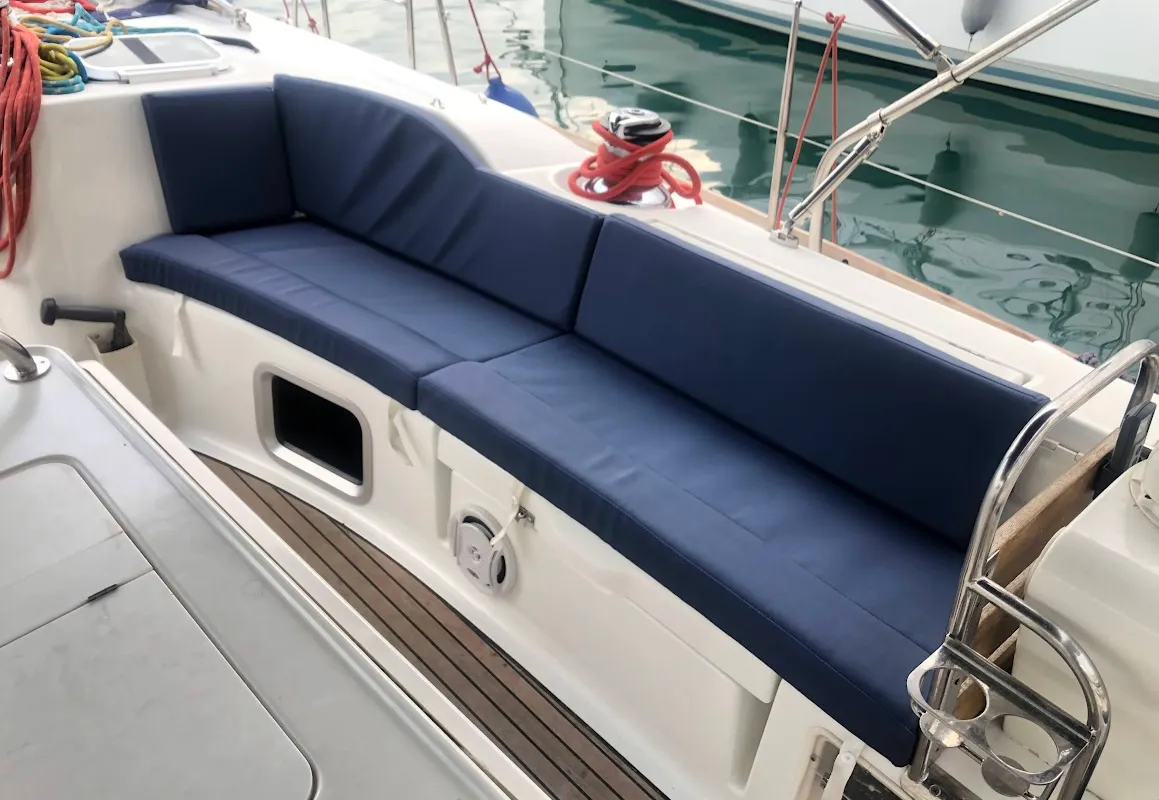 Deck of Anax, a Jeanneau Sun Odyssey 49i sailboat at Volos Municipality, Greece