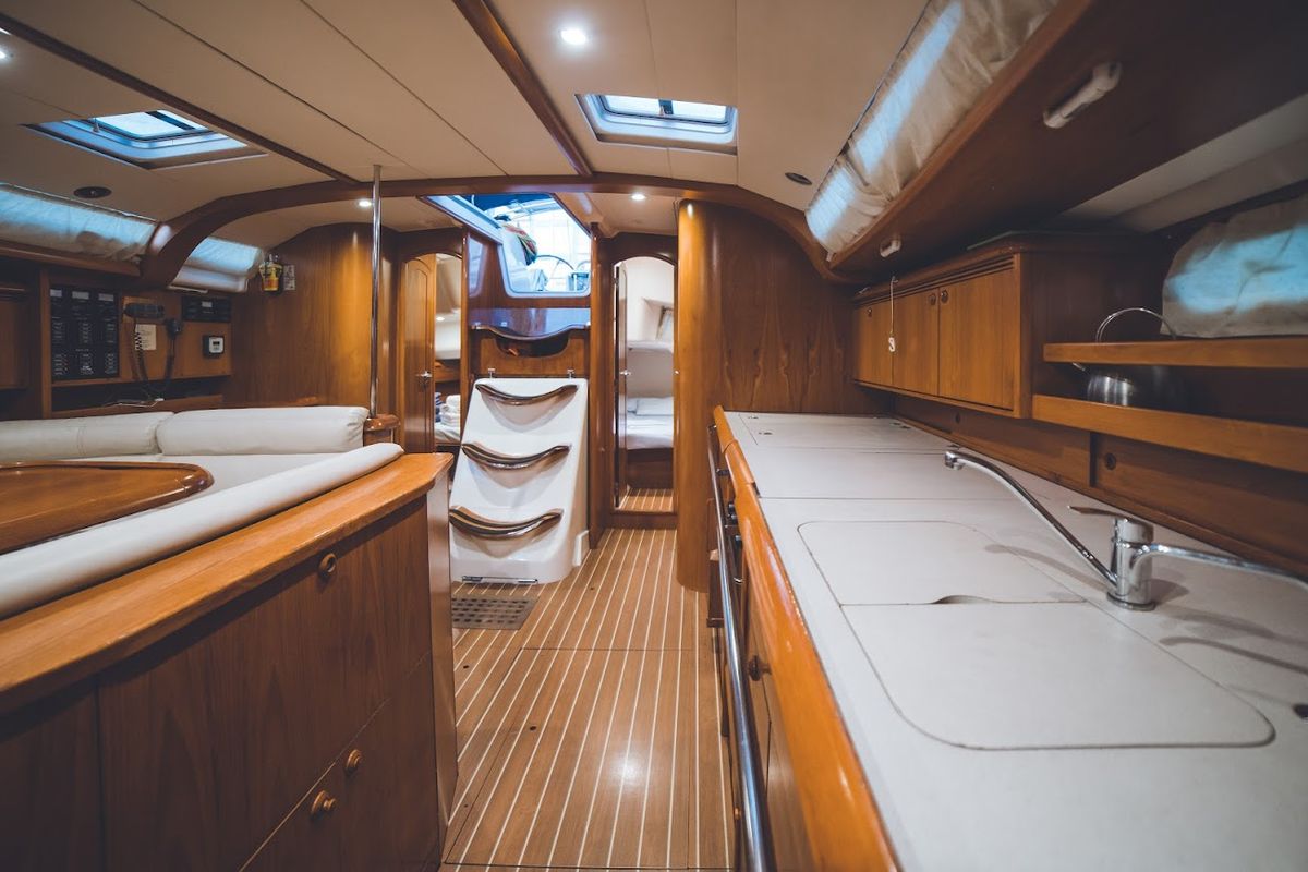 Galley of Anax, a Jeanneau Sun Odyssey 49i sailboat at Volos Municipality, Greece