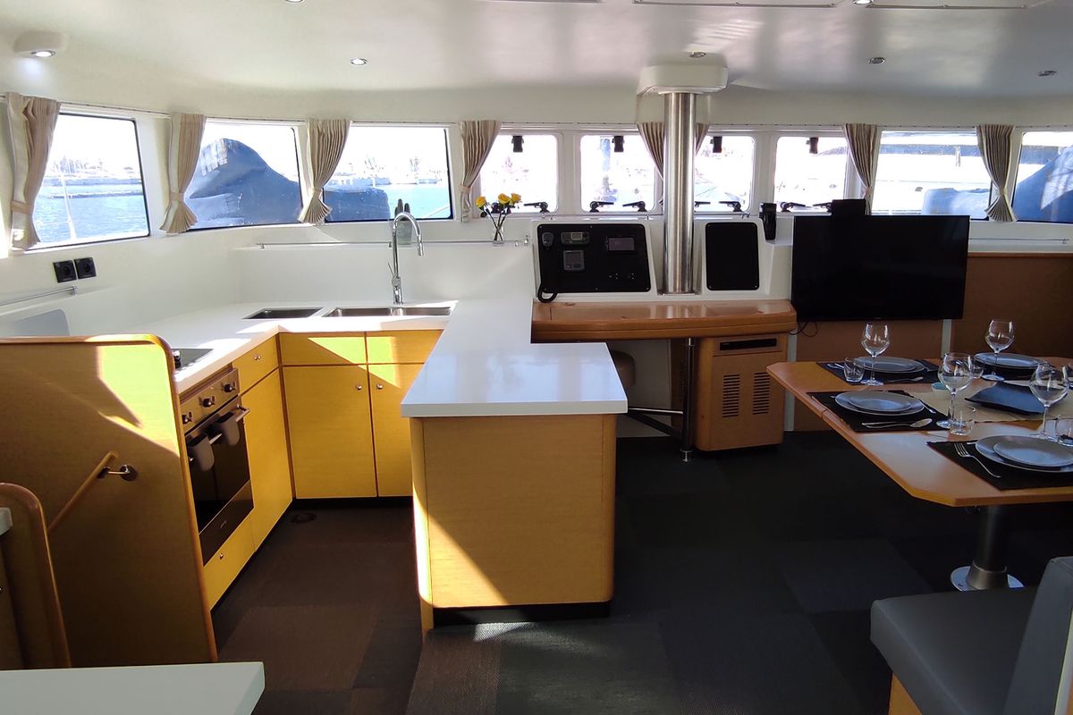 Galley of The Full House - (A/C - Generator - Refit 2021), a Lagoon 500 catamaran at Athens, Greece