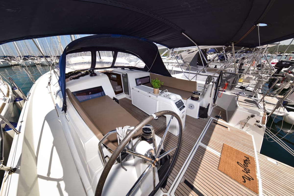 Swannabe, a Jeanneau Sun Odyssey 490 sailboat at Općina Sukošan, Croatia