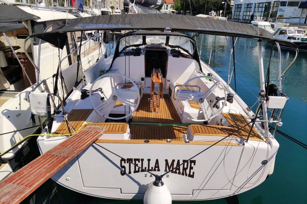Deck of Stella Mare, a Elan E4 sailboat at Punat, Croatia