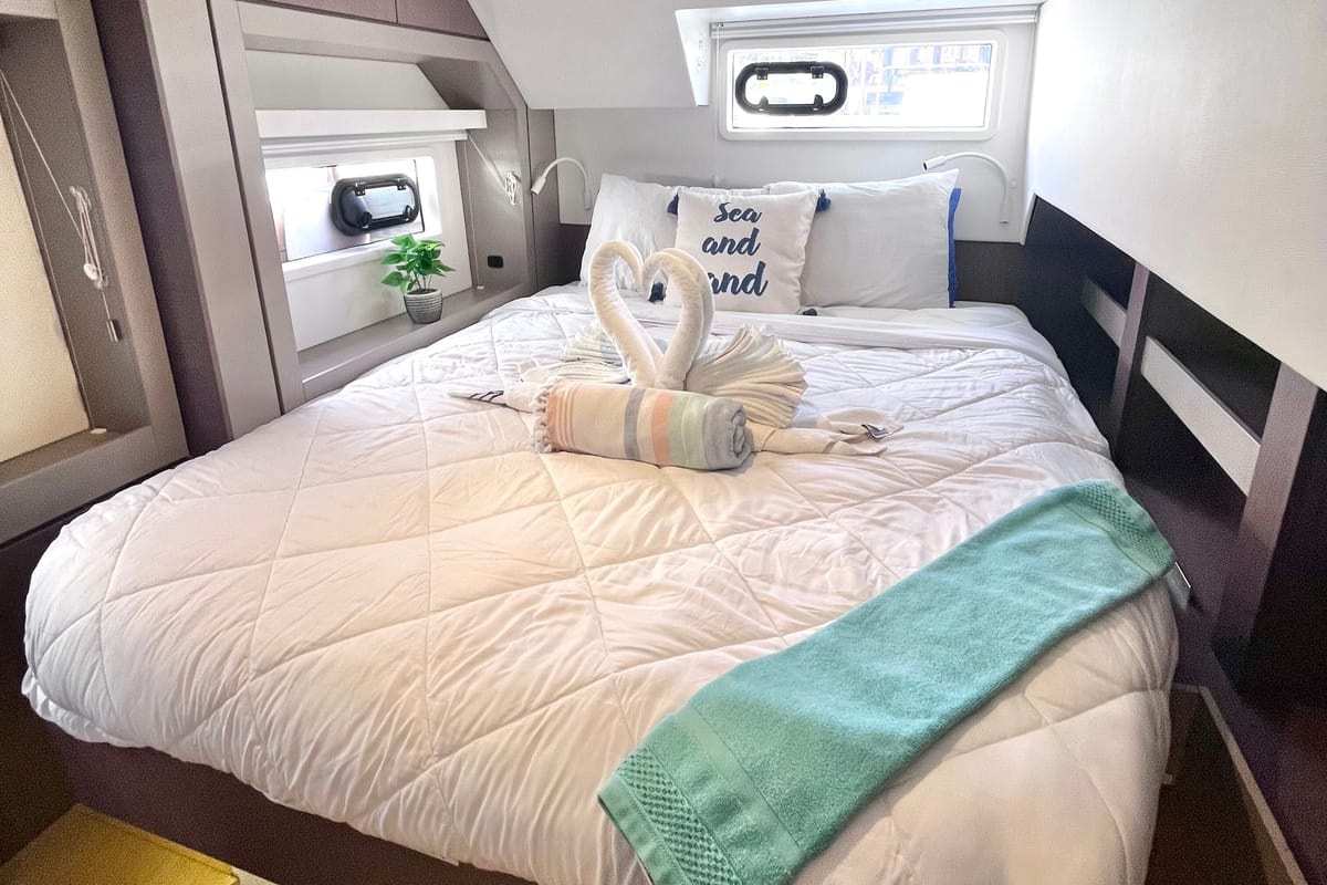 Cabin on Breezin, a Bali 4.6 catamaran at Parham Town, British Virgin Islands