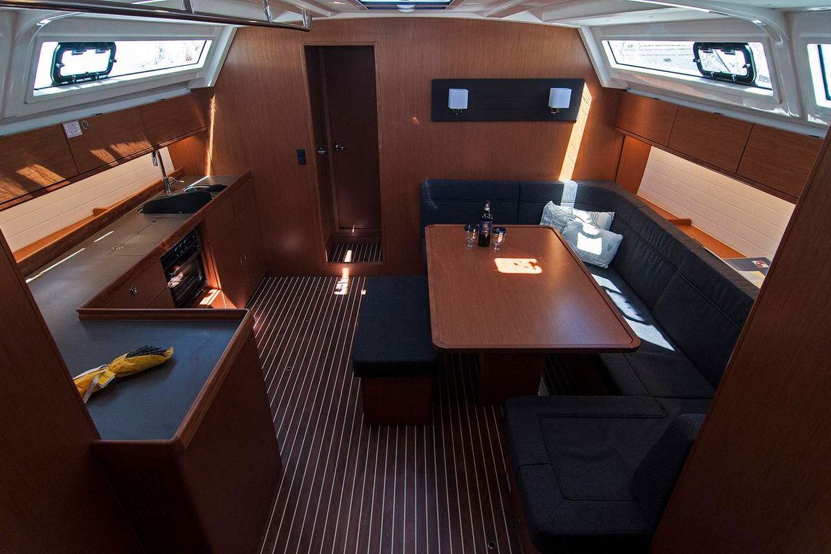 Salon of Adria Kristina, a Bavaria Cruiser 46 sailboat at Split, Croatia