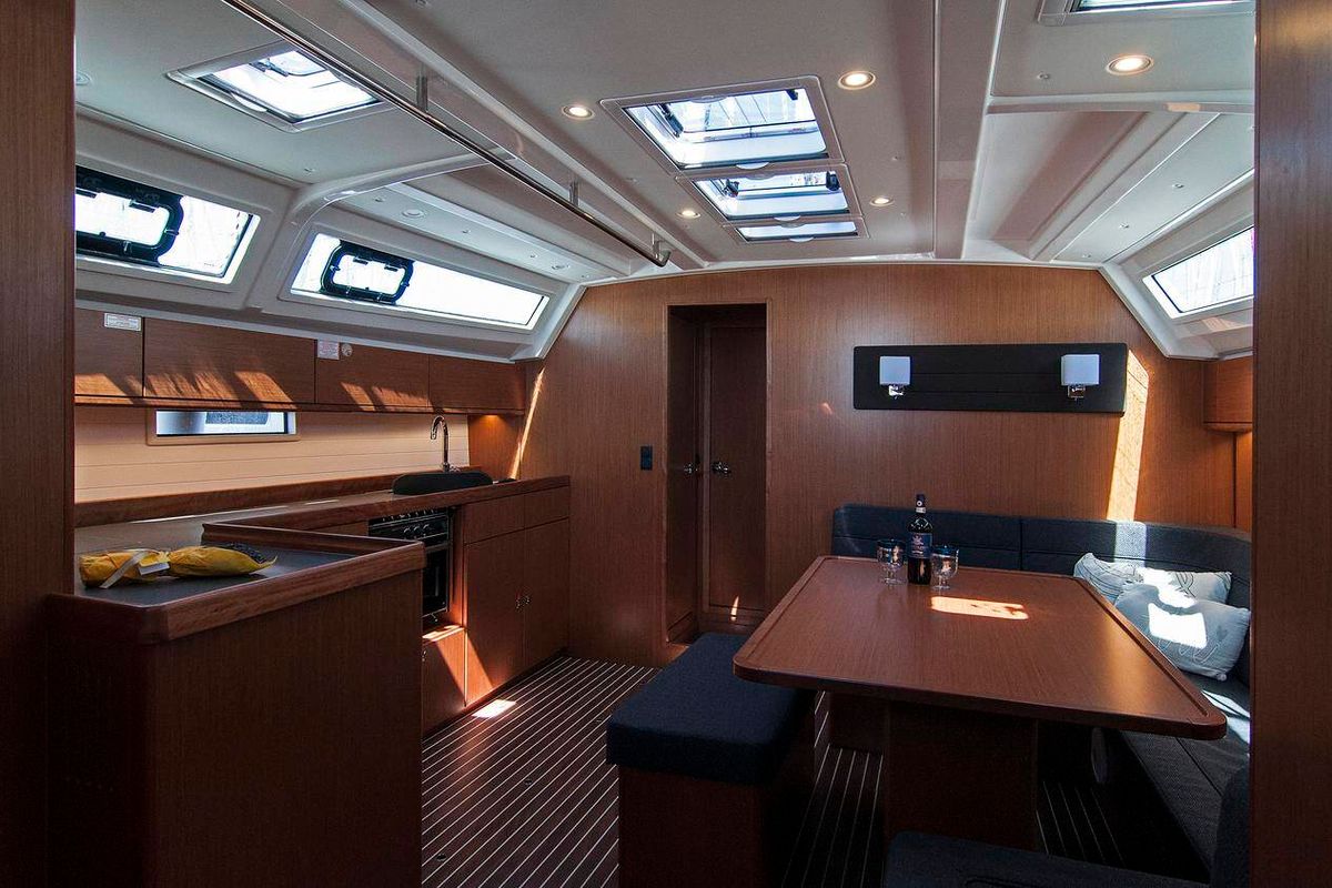 Salon of Adria Kristina, a Bavaria Cruiser 46 sailboat at Split, Croatia