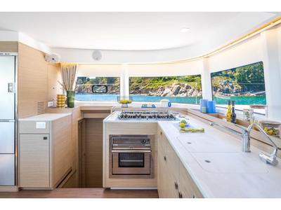 Galley of KY DONG, a Lagoon 43 catamaran at es Jonquet, Spain