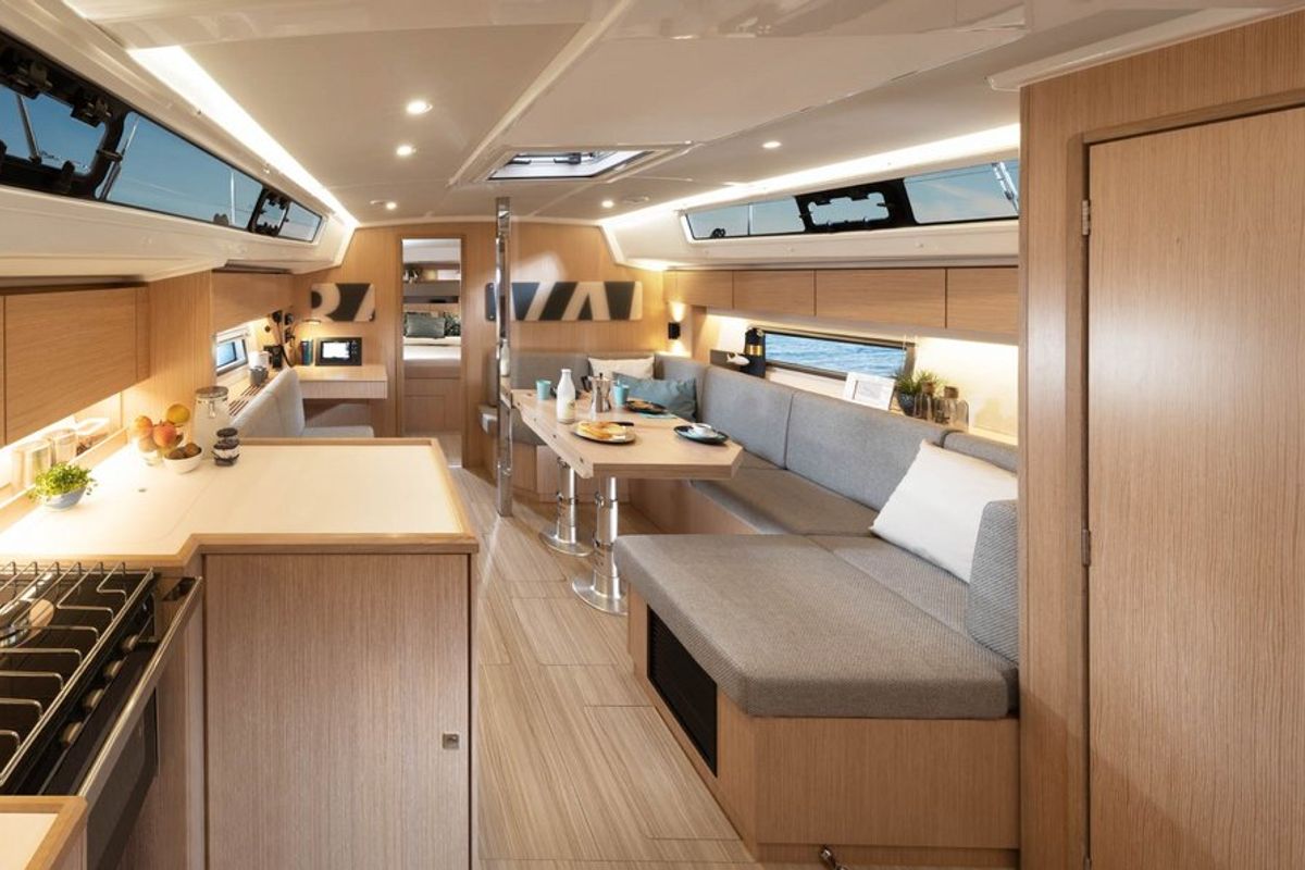 Galley of ONYX, a Bavaria C42 sailboat at Grad Kaštela, Croatia