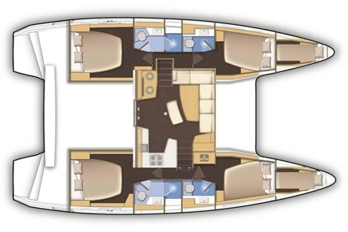 Floor plan of Pelourinho, a Lagoon 46 catamaran at Angra dos Reis, Brazil