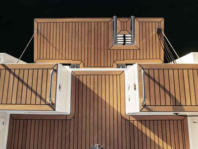 Deck of Fuga, a Elan Impression 40.1 sailboat at Punat, Croatia
