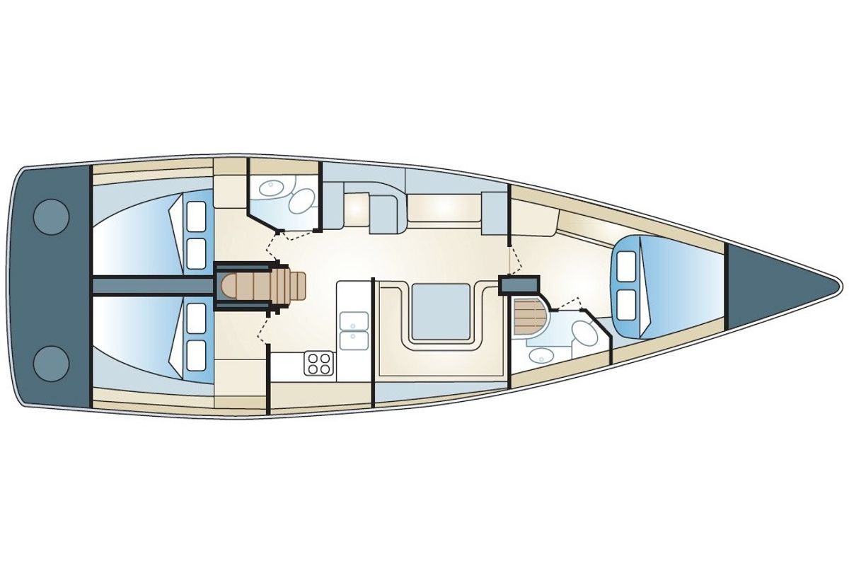 Exterior view of Carolina, a Elan 450 sailboat at Rodi Garganico, Italy