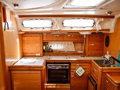 Galley of Nikea, a Bavaria 46 sailboat at Kavala, Greece