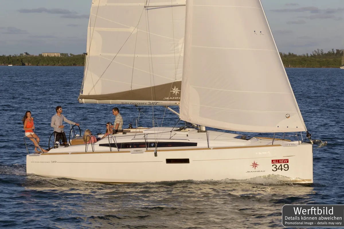 Exterior view of Freeway, a Jeanneau Sun Odyssey 349 sailboat at Grad Biograd na Moru, Croatia