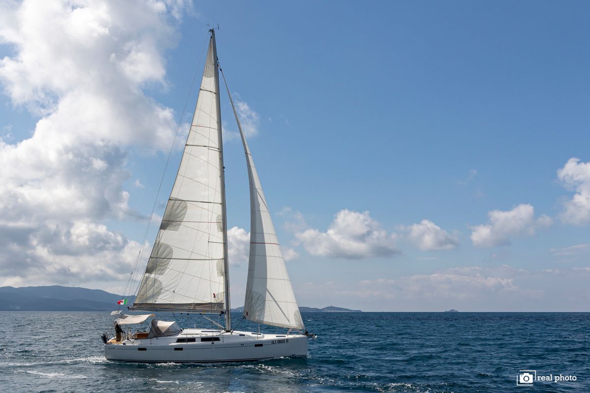 Salon of Talia, a Hanse Yachts Hanse 415 sailboat at Puntone di Scarlino, Italy