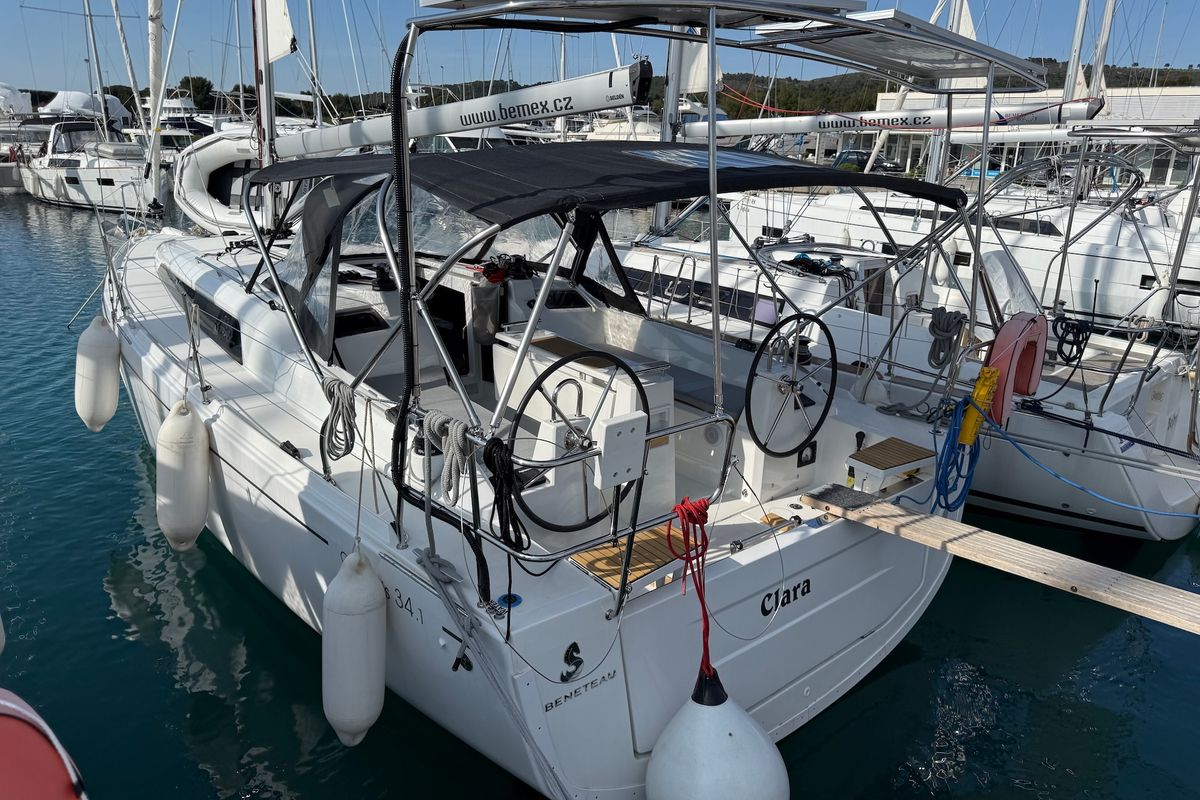 Exterior view of Clara, a Beneteau Oceanis 34.1 sailboat at Općina Sukošan, Croatia