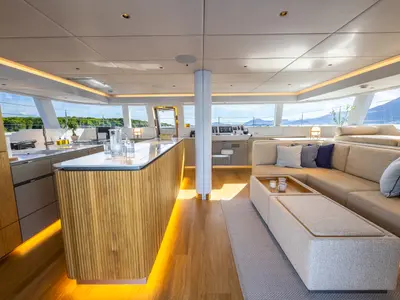 Salon of MyMaria, a Sunreef Yachts Sunreef 60 catamaran at Municipal Unit of Lefkada, Greece