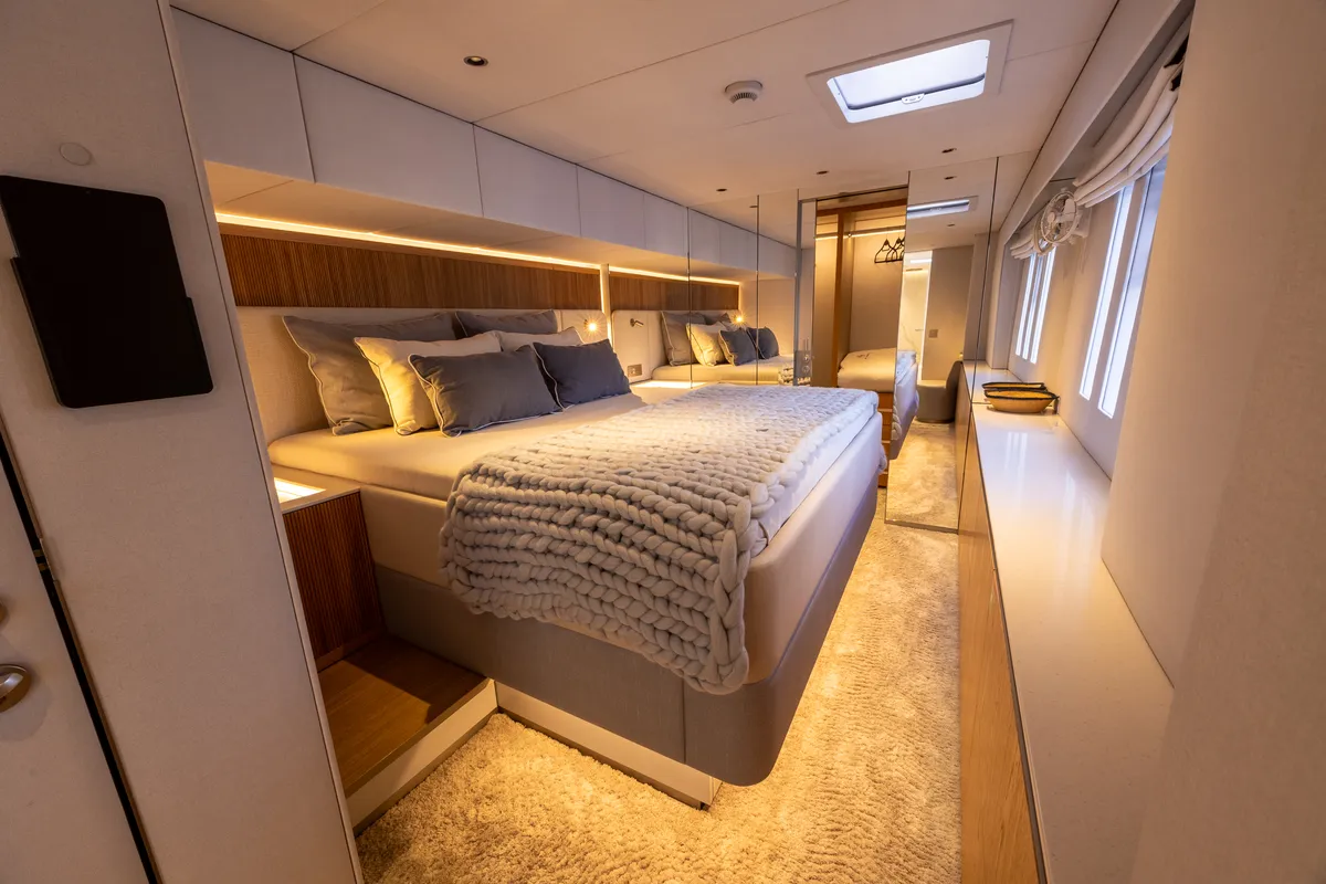 Cabin on MyMaria, a Sunreef Yachts Sunreef 60 catamaran at Municipal Unit of Lefkada, Greece