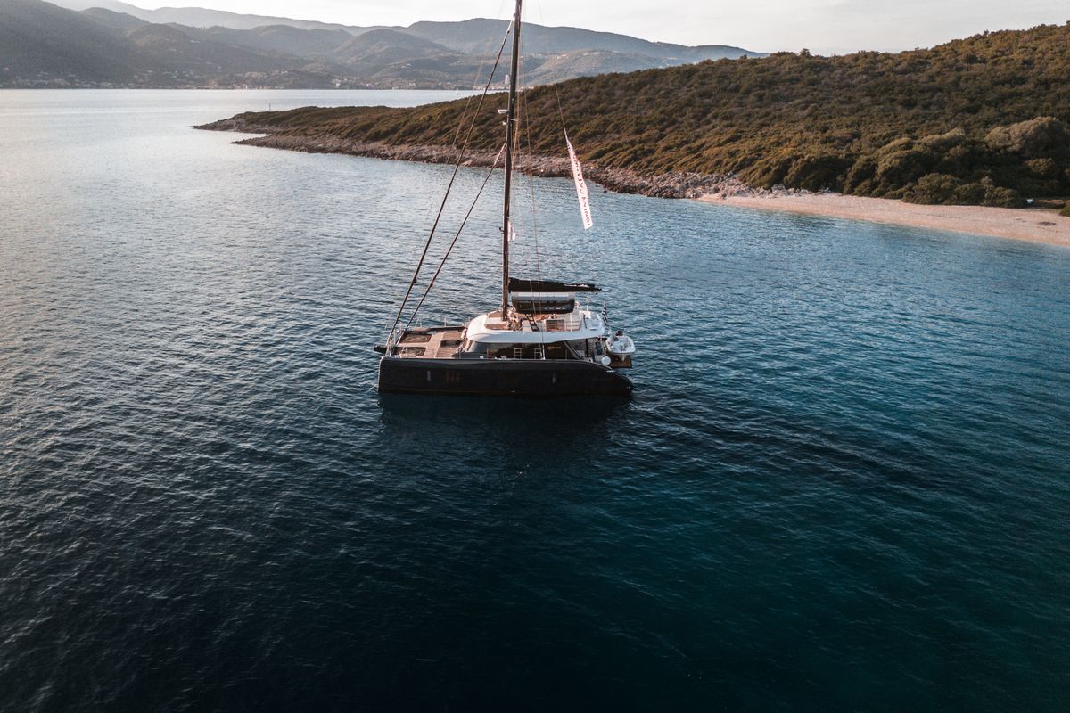 Exterior view of MyMaria, a Sunreef Yachts Sunreef 60 catamaran at Municipal Unit of Lefkada, Greece