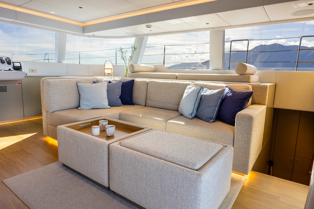 Salon of MyMaria, a Sunreef Yachts Sunreef 60 catamaran at Municipal Unit of Lefkada, Greece