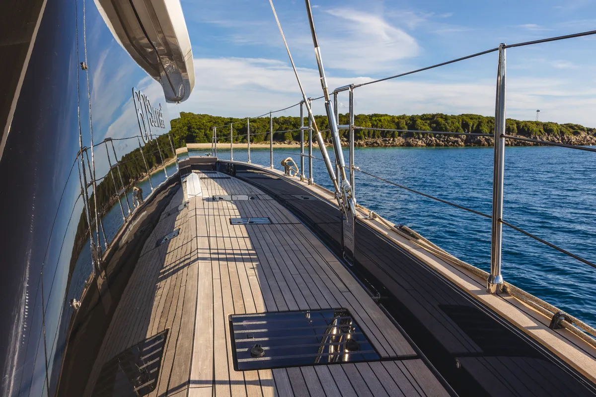 Deck of MyMaria, a Sunreef Yachts Sunreef 60 catamaran at Municipal Unit of Lefkada, Greece