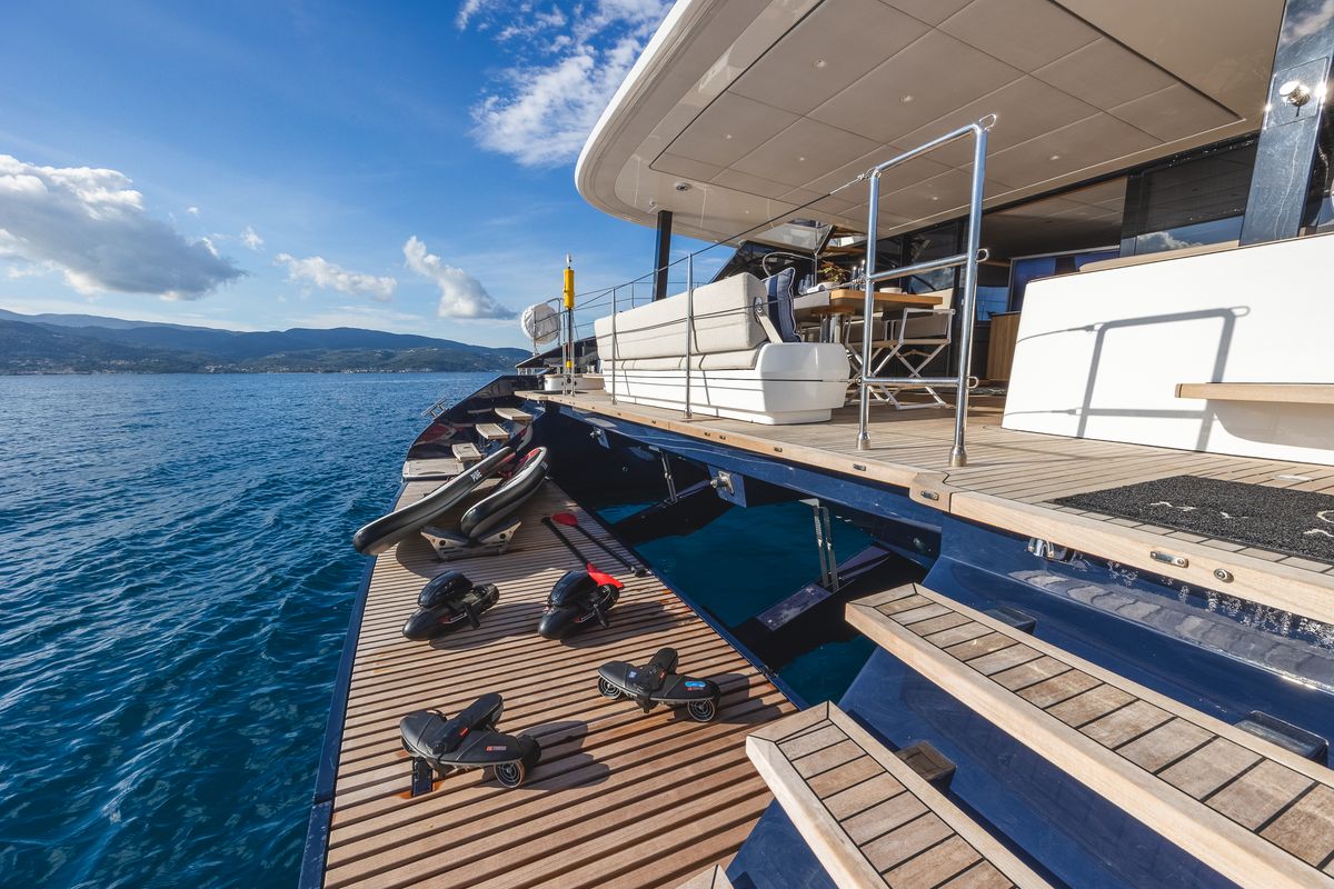 Deck of MyMaria, a Sunreef Yachts Sunreef 60 catamaran at Municipal Unit of Lefkada, Greece