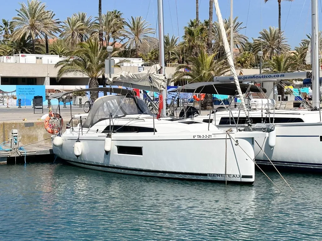 Exterior view of TEMPUS II BCN OC30.1, a Beneteau Oceanis 30.1 sailboat at Barcelona, Spain