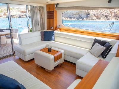 Salon of Midnight Summer Dream, a Sunseeker Manhattan 63 yacht at Palma de Mallorca, Spain