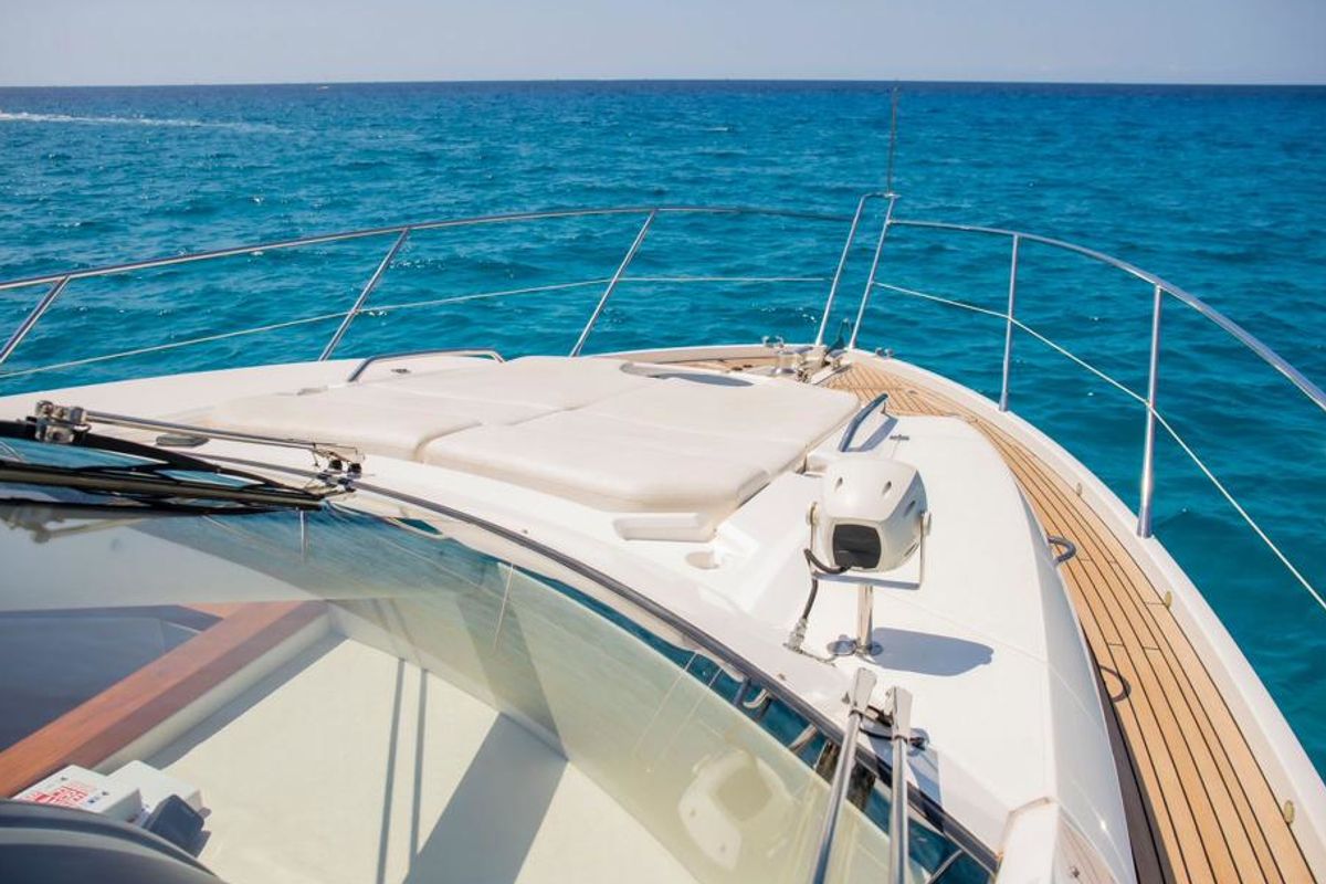 Deck of Midnight Summer Dream, a Sunseeker Manhattan 63 yacht at Palma de Mallorca, Spain