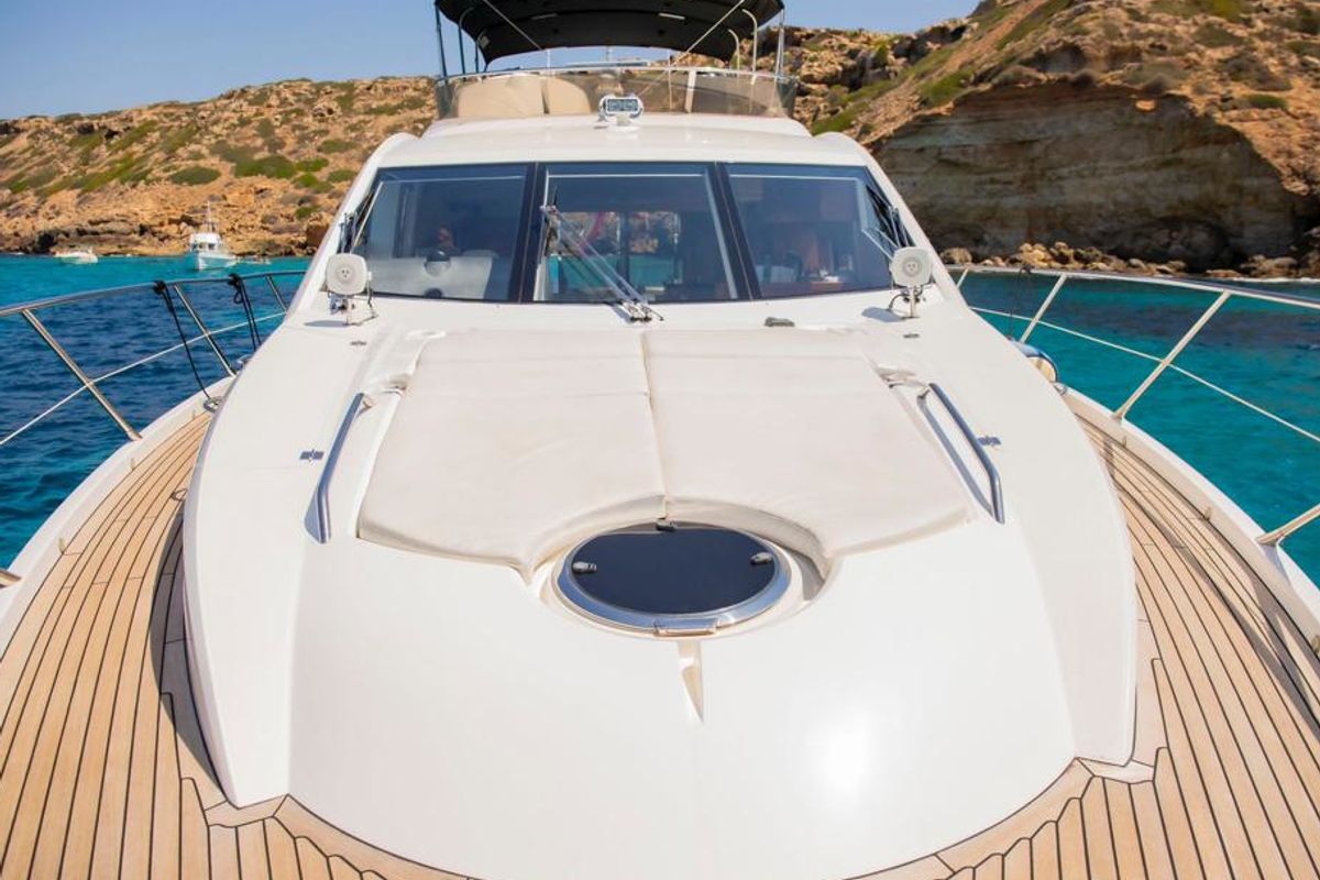 Deck of Midnight Summer Dream, a Sunseeker Manhattan 63 yacht at Palma de Mallorca, Spain