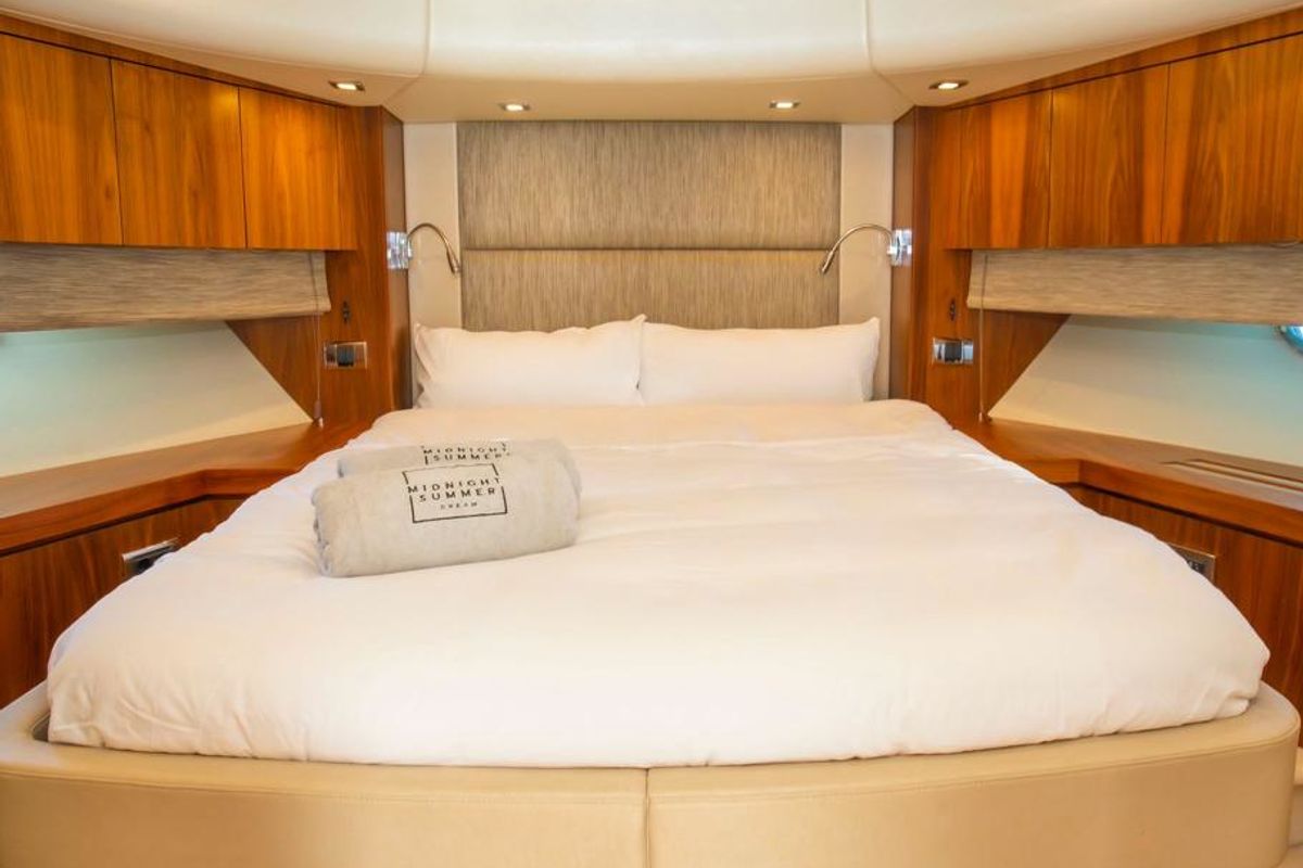 Cabin on Midnight Summer Dream, a Sunseeker Manhattan 63 yacht at Palma de Mallorca, Spain