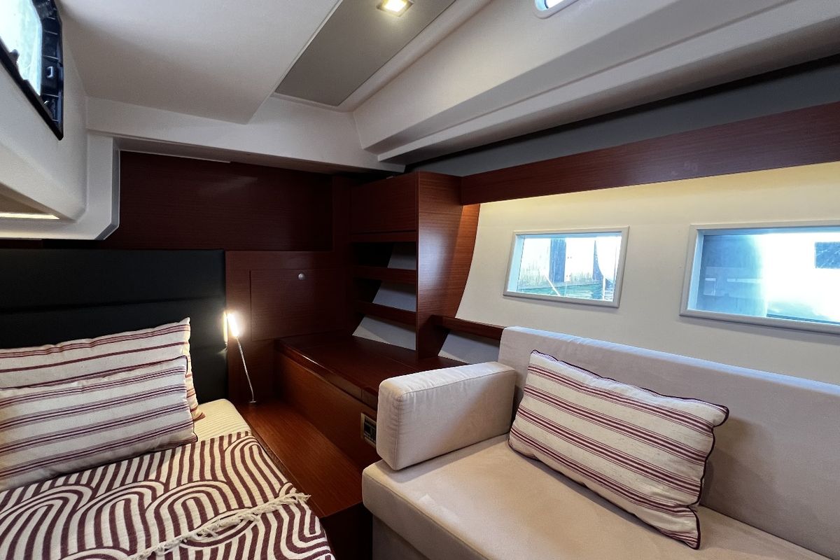 Cabin on MiR, a Hanse Yachts Hanse 548 sailboat at Fethiye, Turkey