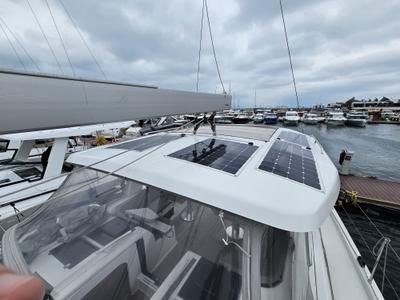 Deck of MiR, a Hanse Yachts Hanse 548 sailboat at Fethiye, Turkey