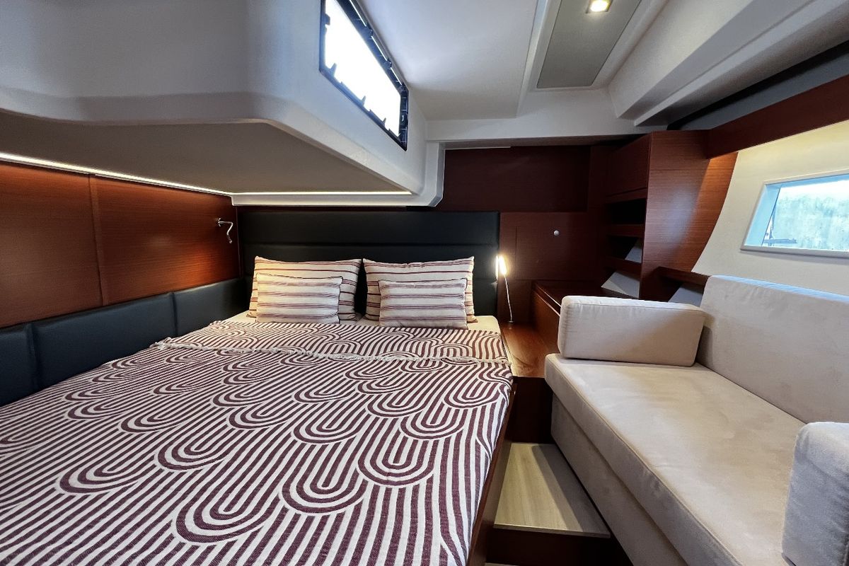 Cabin on MiR, a Hanse Yachts Hanse 548 sailboat at Fethiye, Turkey