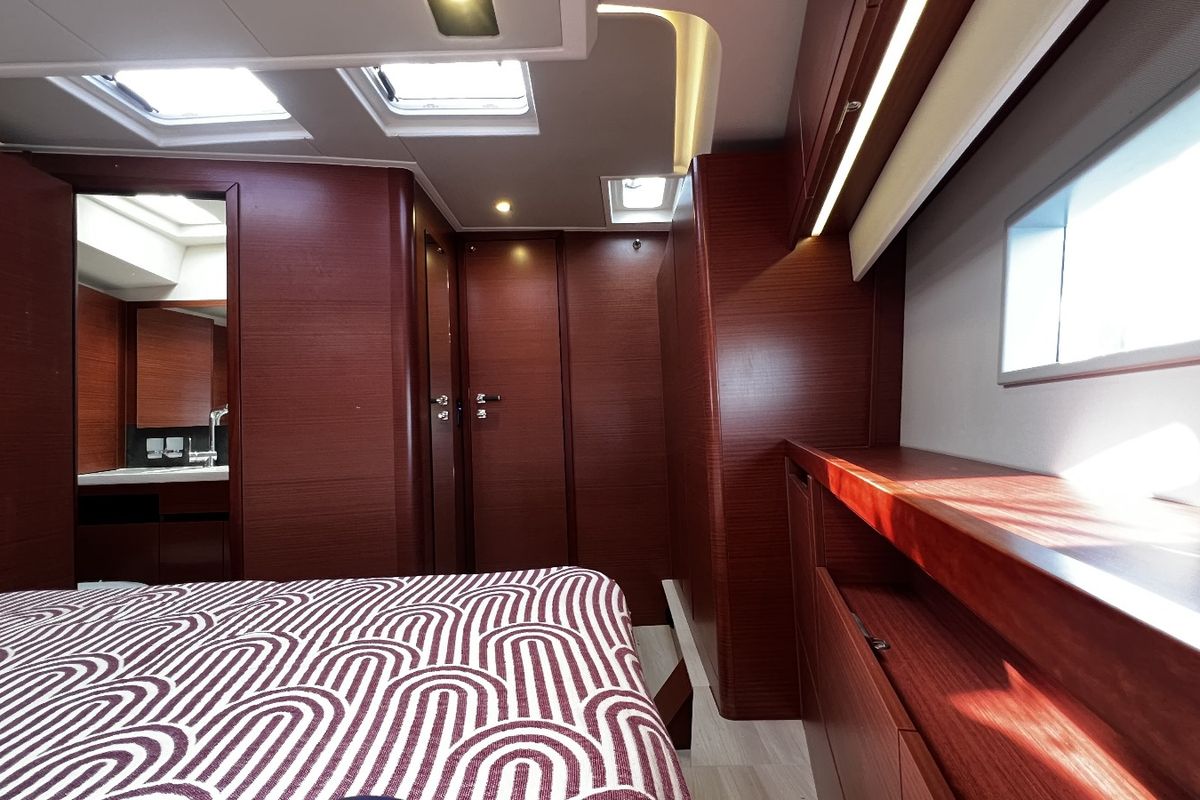 Cabin on MiR, a Hanse Yachts Hanse 548 sailboat at Fethiye, Turkey