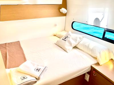 Cabin on YEMAYA IBIZA CREWED, a Excess 11 catamaran at Ibiza, Spain
