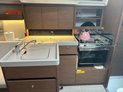 Galley of Stella, a Beneteau Oceanis 34.1 sailboat at Fethiye, Turkey