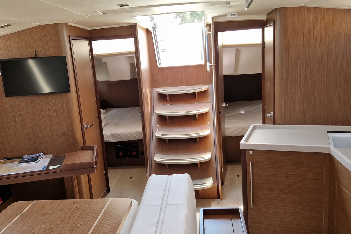Deck of Vanga, a Beneteau Oceanis 46.1 sailboat at Dubrovnik, Croatia