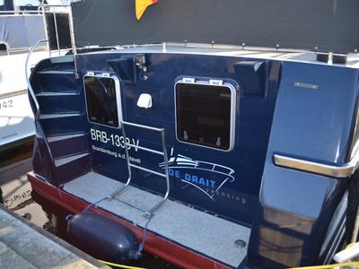 Deck of Drait 104, a De Drait Renal 36 motorboat at Woudsend, Netherlands