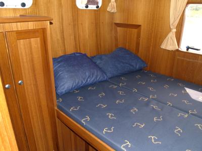 Cabin on Drait 104, a De Drait Renal 36 motorboat at Woudsend, Netherlands